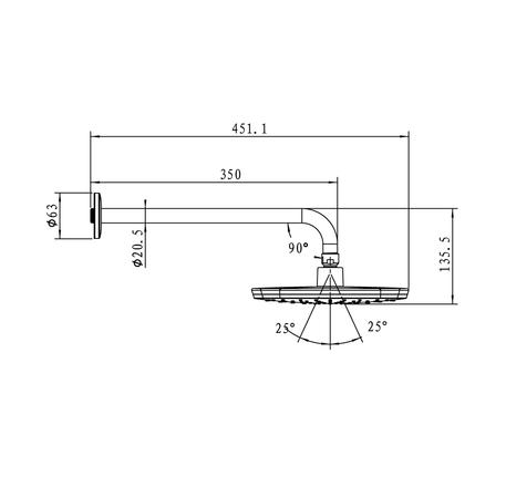 Sen đầu gắn tường Airsense 219S Hafele 485.60.616